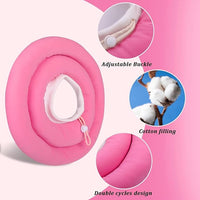 IDOMIK Dog Recovery Collar, Waterproof Soft Dog Cone After Surgery, Comfy Protective Elizabethan Collar Alternative for Dogs Cats, Adjustable Pet Neck Donut Cone Anti-Licking Biting Wounds,Rose,L
