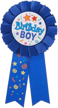 Birthday Boy Blue Fabric Award Badge, 7"