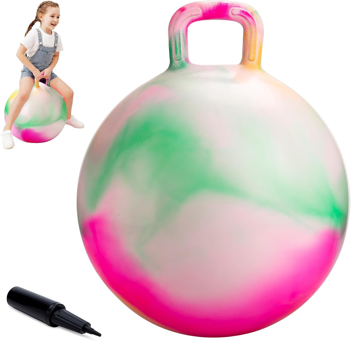 ZOOJOY 18 inch blue dinosaur hopper ball for kids with handle