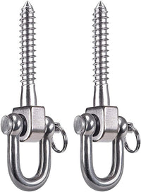 SELEWARE stainless steel swing hangers 2 pack, heavy duty eye hooks for wood beams - view 7