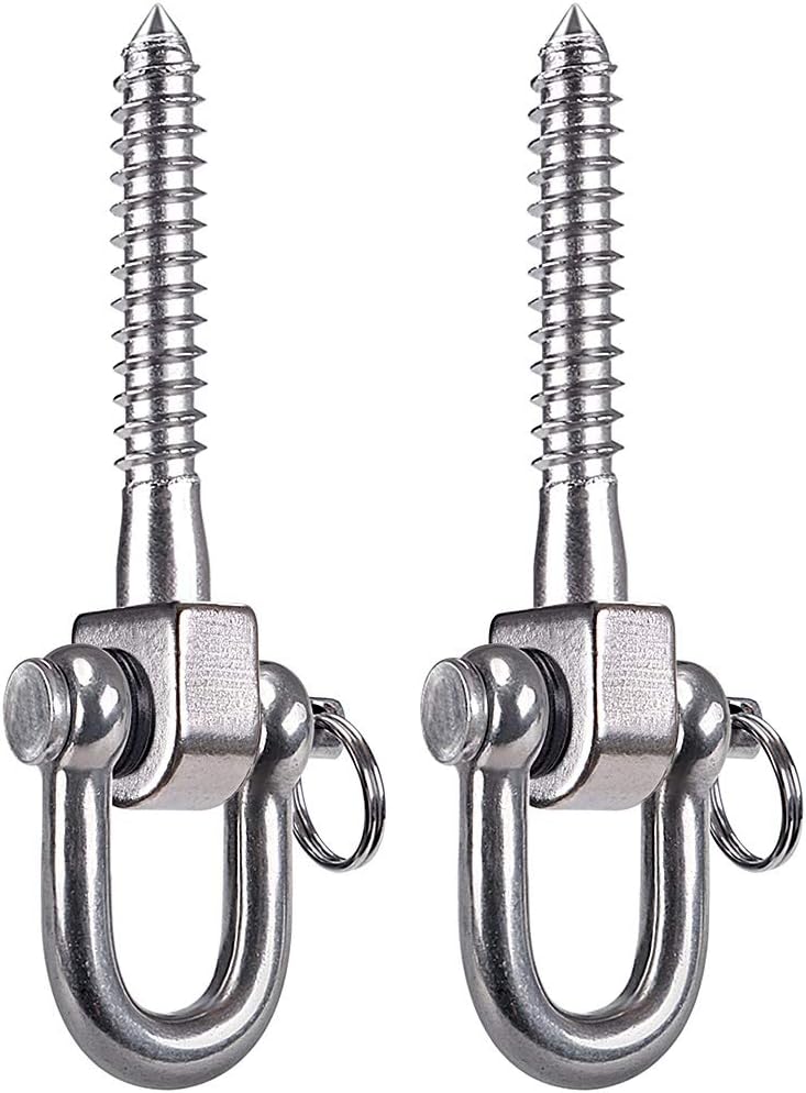 SELEWARE stainless steel swing hangers 2 pack, heavy duty eye hooks for wood beams - view 7