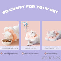 Cat Cone Collar Soft, Adjustable Kitten Cone After Surgery, Waterproof Recovery E Collar for Pet to Stop Licking (Pink Flower, Medium)