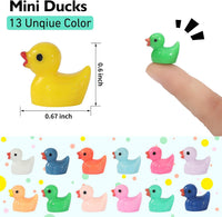 Rachan130 Pcs Mini Ducks Bulk Resin Duck Figurines for Miniature - 130 - image 2