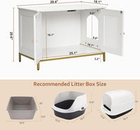 28.3" L Cat Litter Box Enclosure with Metal Frame - 28.3"L / White - image 4