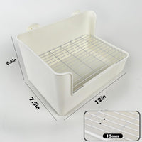 Large Rabbit Litter Box Bunny Potty Training Corner Litter Pan Comes - White - image 2