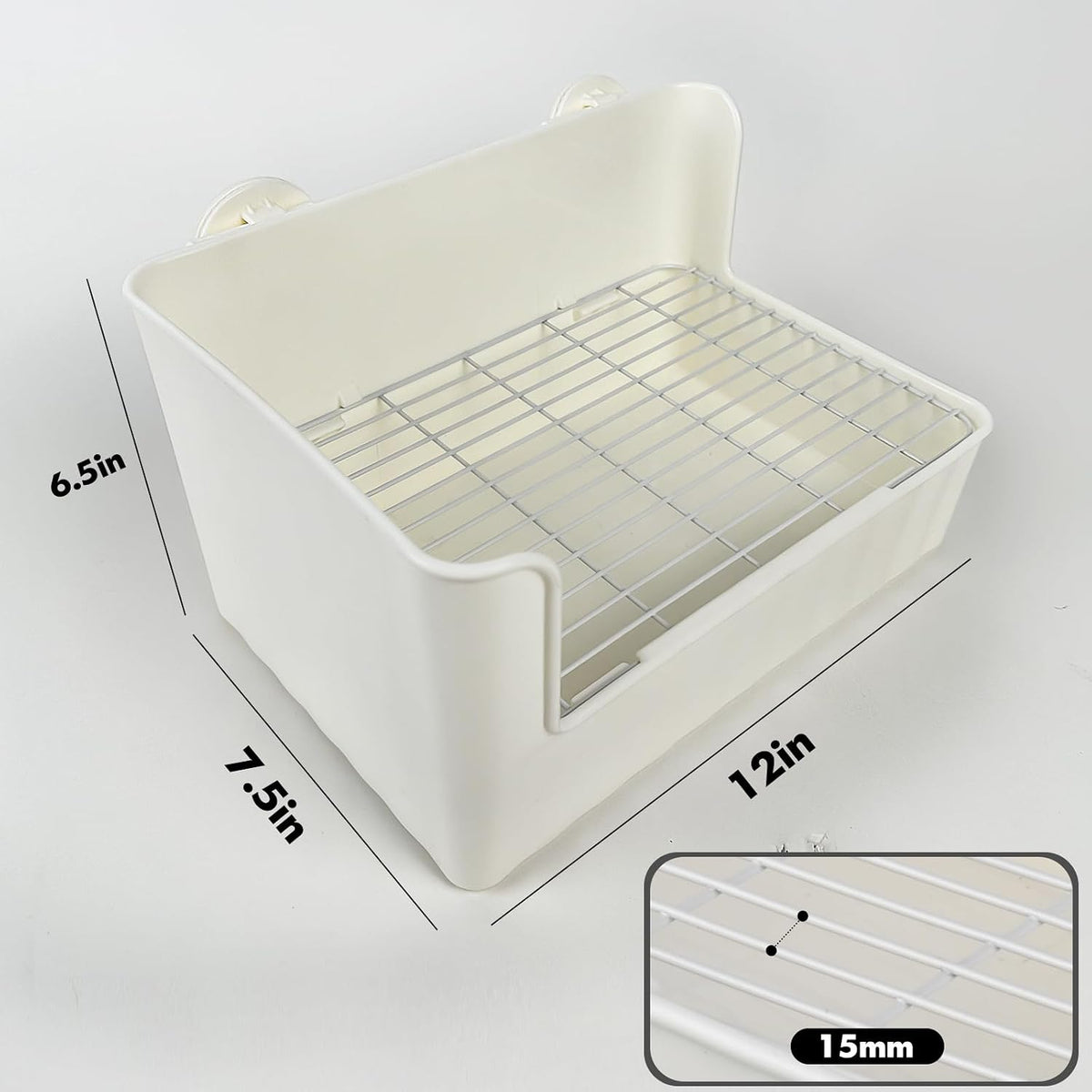 Large Rabbit Litter Box Bunny Potty Training Corner Litter Pan Comes - White - image 2