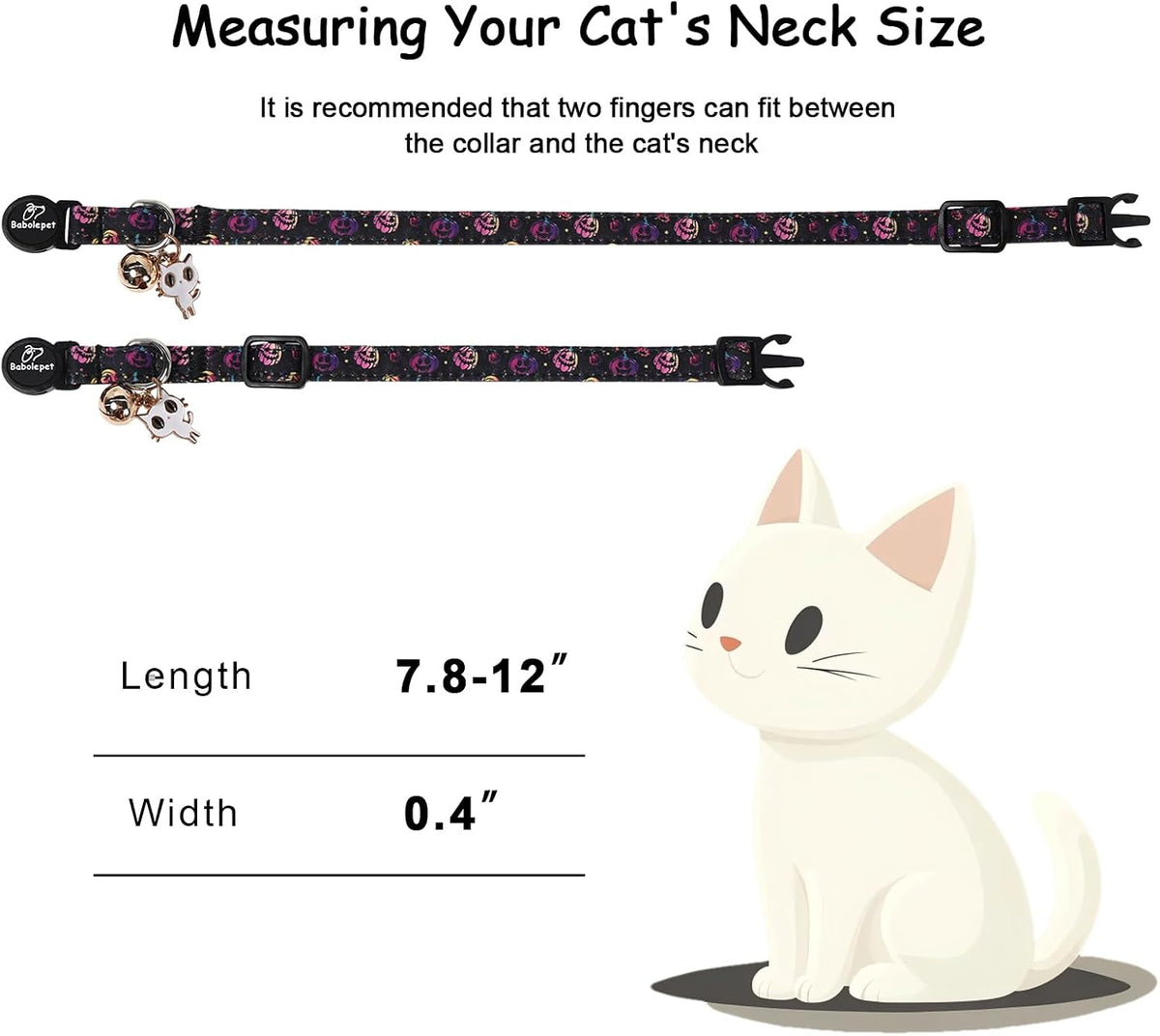 2 Pack Cute Cat Collars - Cartoon Bee Ladybug Breakaway Cat Collar with Bell & Matching Pendant - Spooky Halloween - image 4