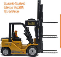 Leopmase 11 channel remote control forklift toy lifting a box with its fork raised - view 10