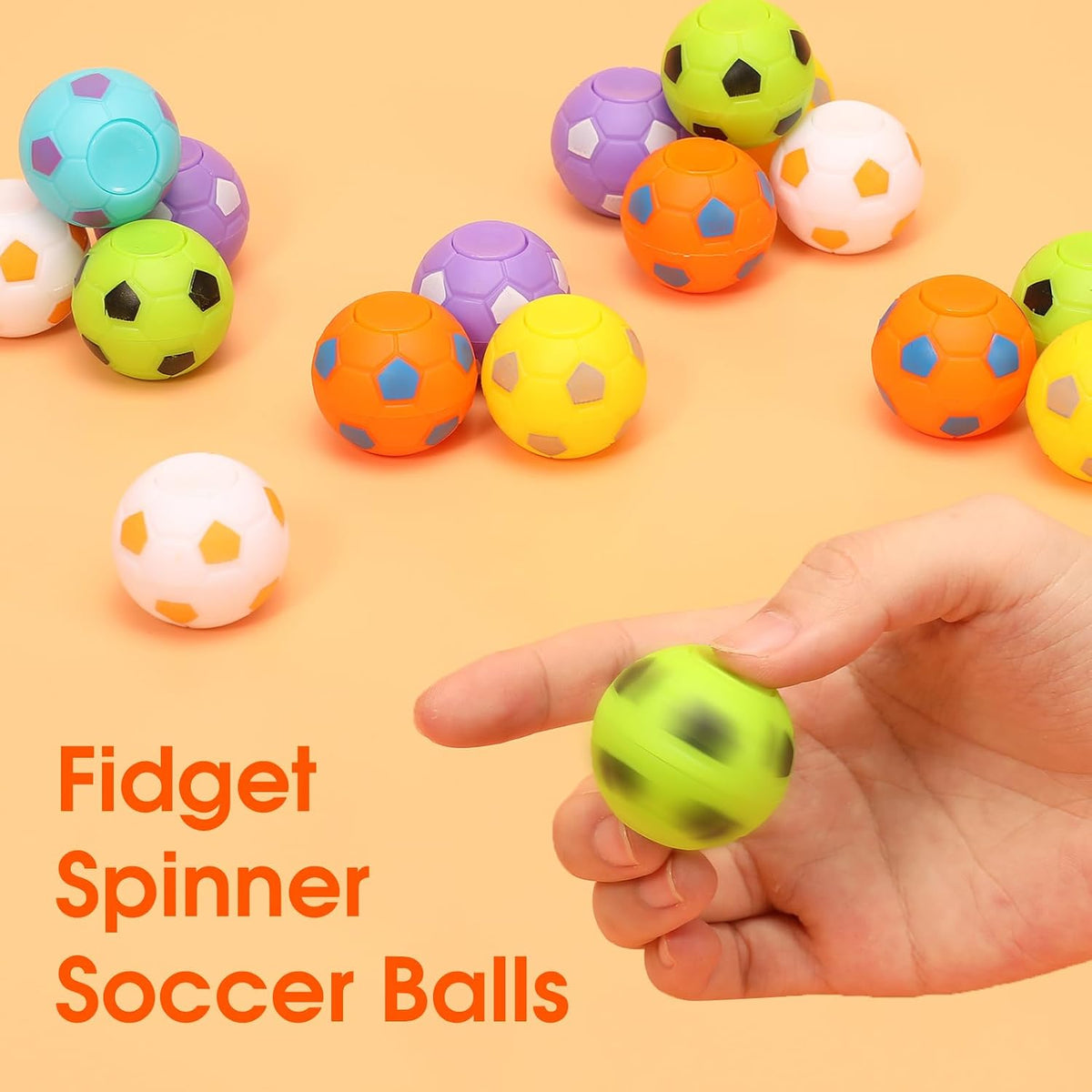 Azen mini soccer ball fidget spinners, 96 pack in assorted colors - view 6