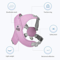 Patas Lague Dog Harness Medium Sized Dog Pet Vest with Leash Set Pink - Lilac / XS (Neck 16-19.1'' Chest 18.8-21.5'') - image 4
