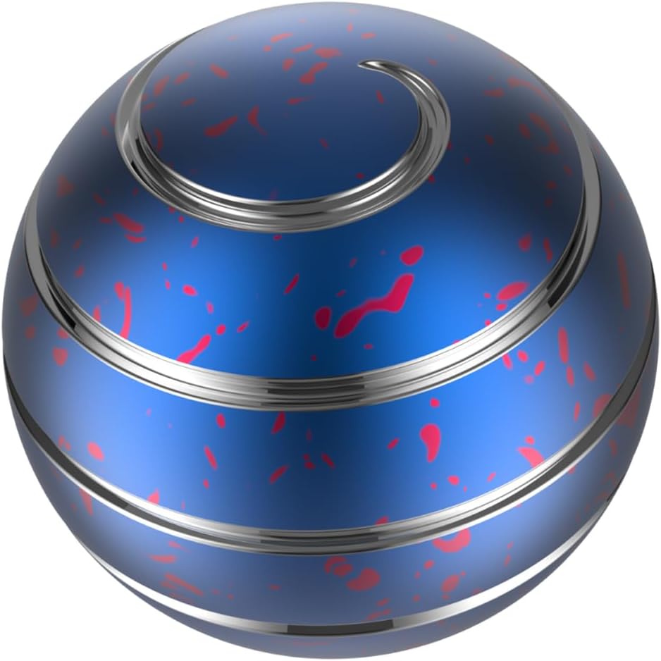 Kinetic Spinning Desk Toy Metal Fidgets 1.54in Rainbow Silver – Fun for Kids & Family - Blue Pink