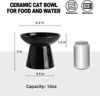 Ceramic Elevated Cat Food Bowls, 6.2" Wide - Black / 2 Pack - image 2