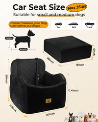 Dog Car Seats for Small Dogs Up to 35 lbs - Black - image 2