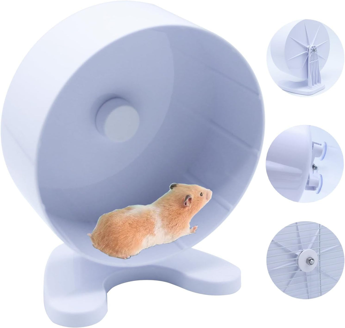 Hamster Wheel, 8.7" Super-Silent Exercise Wheels - White / Large