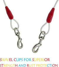 Petest 25ft Reflective Tie-Out Cable for Super Dogs Up to 250 Pounds