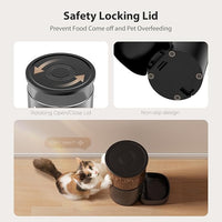 Automatic Cat Feeders, 3L Timed Cat Dry Food Dispenser, Dual Power Supply, Programmable Portion Size, 1-6 Meals Per Day, Auto Pet Feeder for Cats and Small Dogs