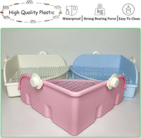 PINVNBY Large Rabbit Litter Box Bunny Corner Toilet Box Small Animal - Pink - image 3