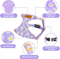 SlowTon No Pull Dog Harness with Leash for Small Medium Dogs - XX-Small(2.2-6lb) / Purple Daisy - image 4