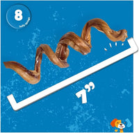 Jack&Pup Bully Springs for Dogs | 7" Spiral Bully Sticks for Dogs | Long Lasting, Stimulating, Odor Free Bully Sticks (8 Ct)