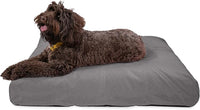 K9 Ballistics Tough Rectangle Pillow Dog Bed - Removable Cover, Washable, Durable & Water Resistant Bed for Big Dogs, Size: Large (40"x34"), Light Gray Velvet