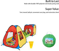 UTEX 3 in 1 Pop Up Play Tent with Tunnel - Red/Yellow & Square Tent - image 3