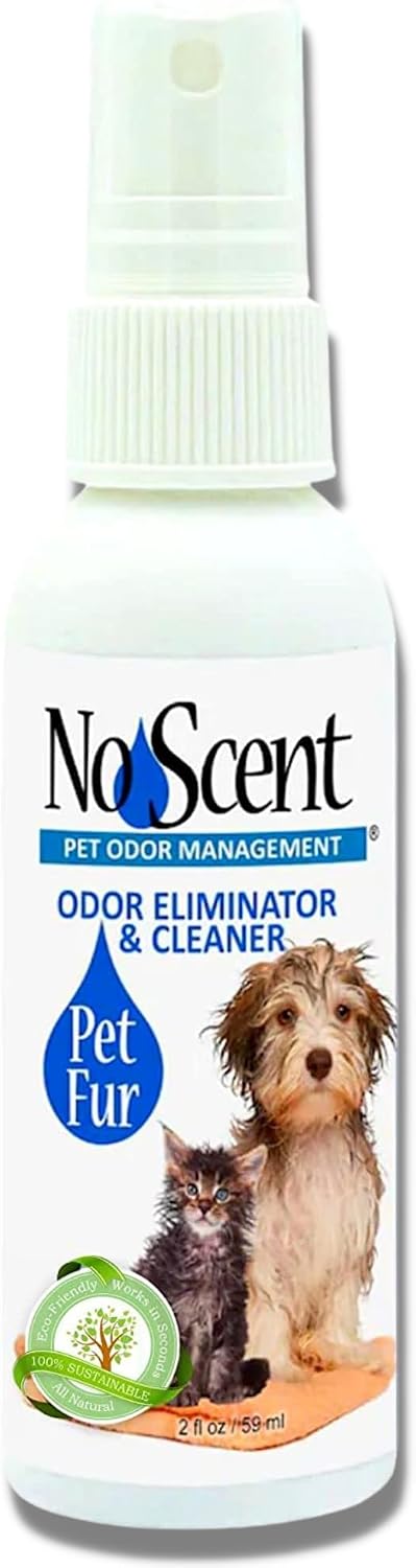 No Scent Pet Fur - Professional Dog & Cat Grooming Odor Eliminator & Coat Cleaner Between Bath - 2 Fl Oz (Pack of 1)
