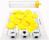 Ahoper Right Left Center Dice Game Prime Set Bundle with 3 Dices + 36 - Yellow - image 4