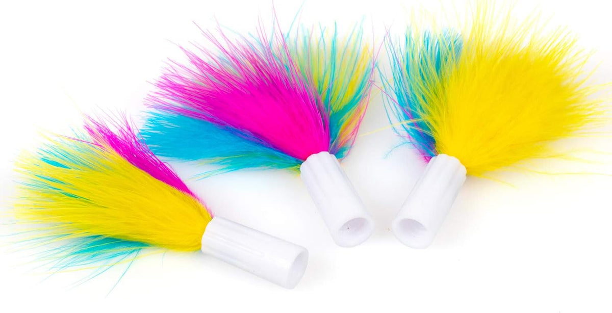 PetFusion Ambush Interactive Electronic Cat Toy Rotating Feather - Pearl / Replacement Feathers (3-pack)