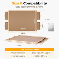 BuilderButler 1000 Pieces Rotating Puzzle Board with 4 Drawers - Wooden-4 Drawers / Extra Small-1000pcs - image 2