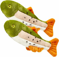 Fluff & Tuff Ruby Rainbow Trout Plush Dog Toy, 14" - 14 inch (Pack of 2)