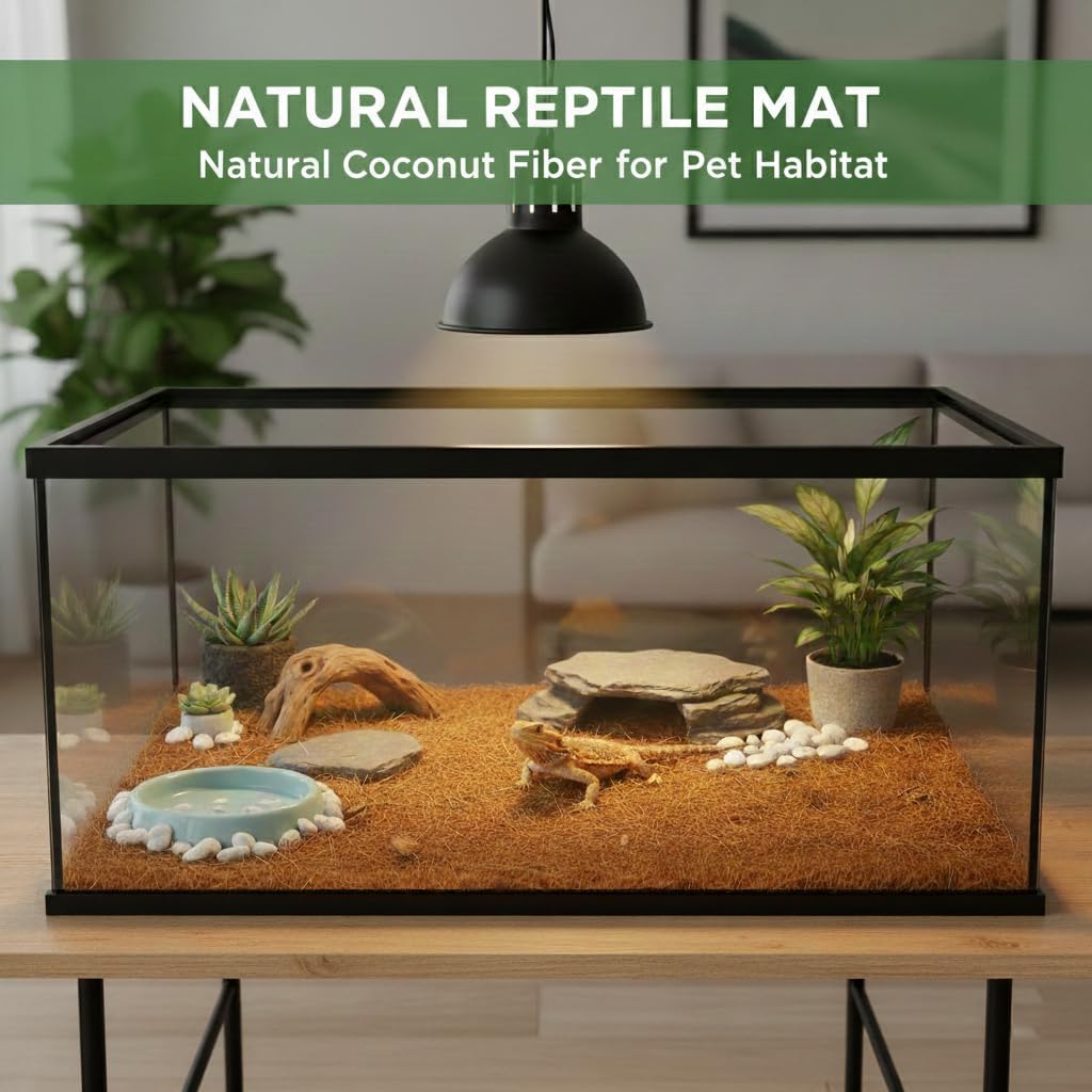 Reptile Carpet, Reptile Mat, Bearded Dragon - 2 PCS / Brown 18"×36" - image 2