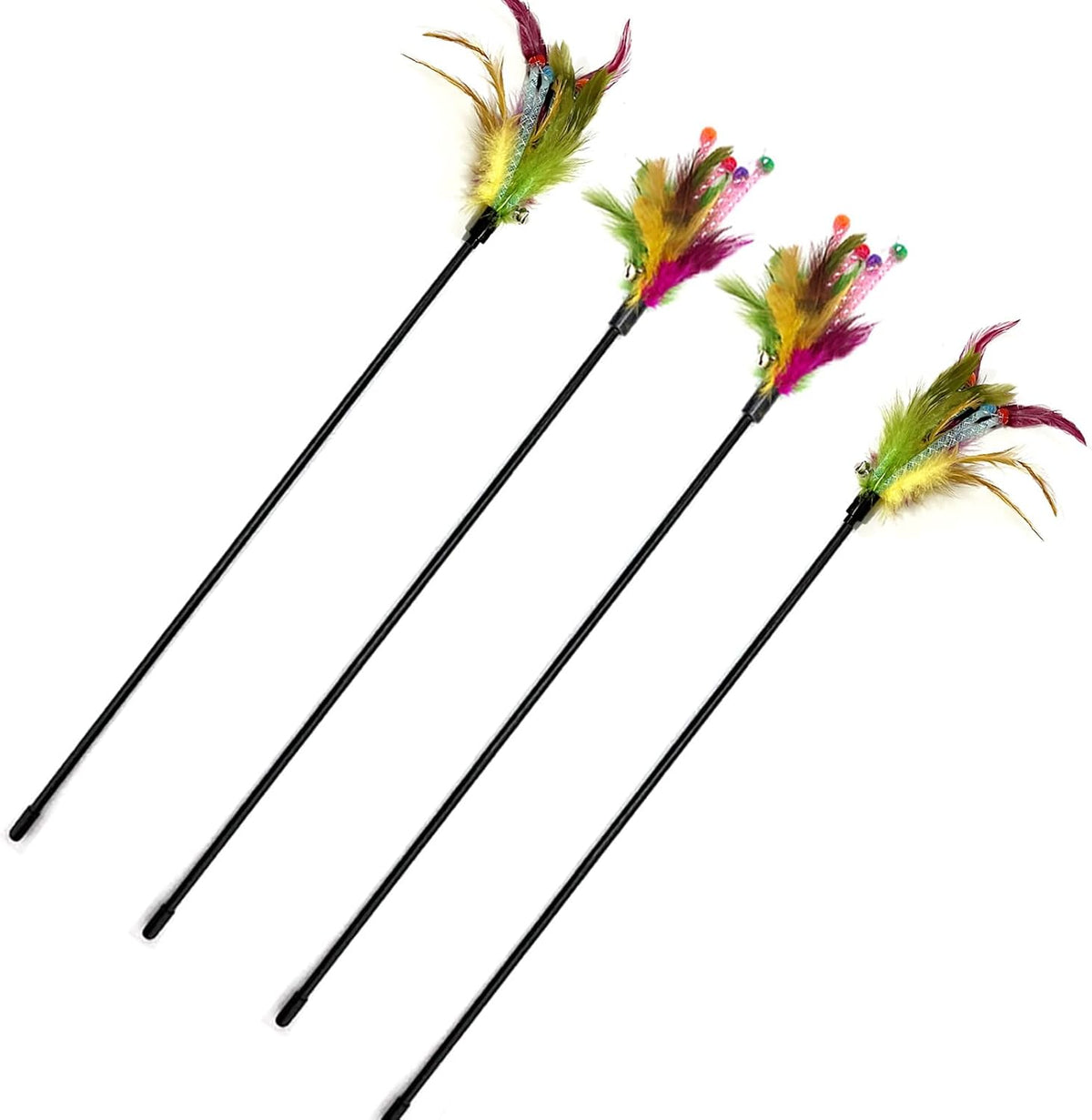 4 PCS Interactive Cat Teaser Wand - B