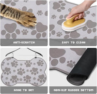 Dog Food Mats for Floors Waterproof - Gray / 23.6"L x 15.7"W - image 2
