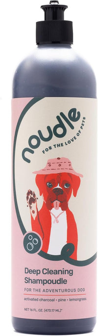 Pets - Deep Cleaning Shampoudle, 16oz, Moisturizing and Gentle All Natural pet Shampoo with Activated Charcoal, Lemongrass, Cedarwood, Pine, and Oatmeal