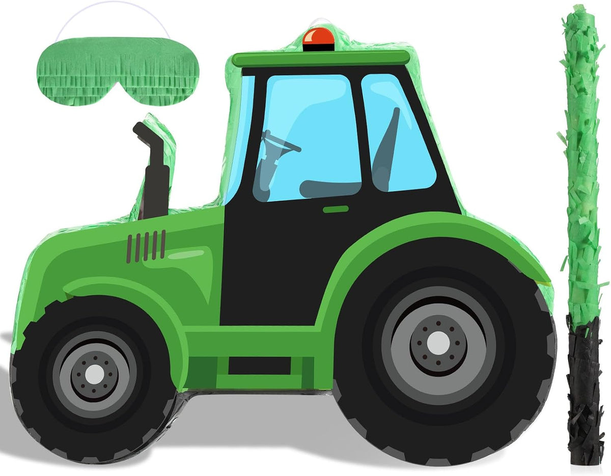 Aoriher Construction Dump Truck Excavator Piñata with Blindfold Bat – Fun for Kids & Family - Tractor