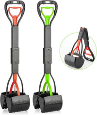 TIMINGILA Pooper Scooper 2 Pack, 28" Long Handle No Touch Dog Pooper Scooper for Large Medium Small Dogs, Durable Spring & Lightweight, Waste Pickup Tool for Dogs in Lawns/Grass/Dirt/Gravel