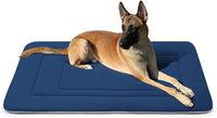 JoicyCo Dog Bed Soft Dog Crate Bed Pad Mat, 42 in Non Slip Bottom Washable Dog Beds for Large Dogs, Pet Bed Mattress Kennel Pad, Dark Blue