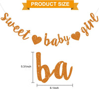 BEISHIDA Pre-Strung Glitter Champagne Girl Baby Banner Baby Shower - Orange - image 3