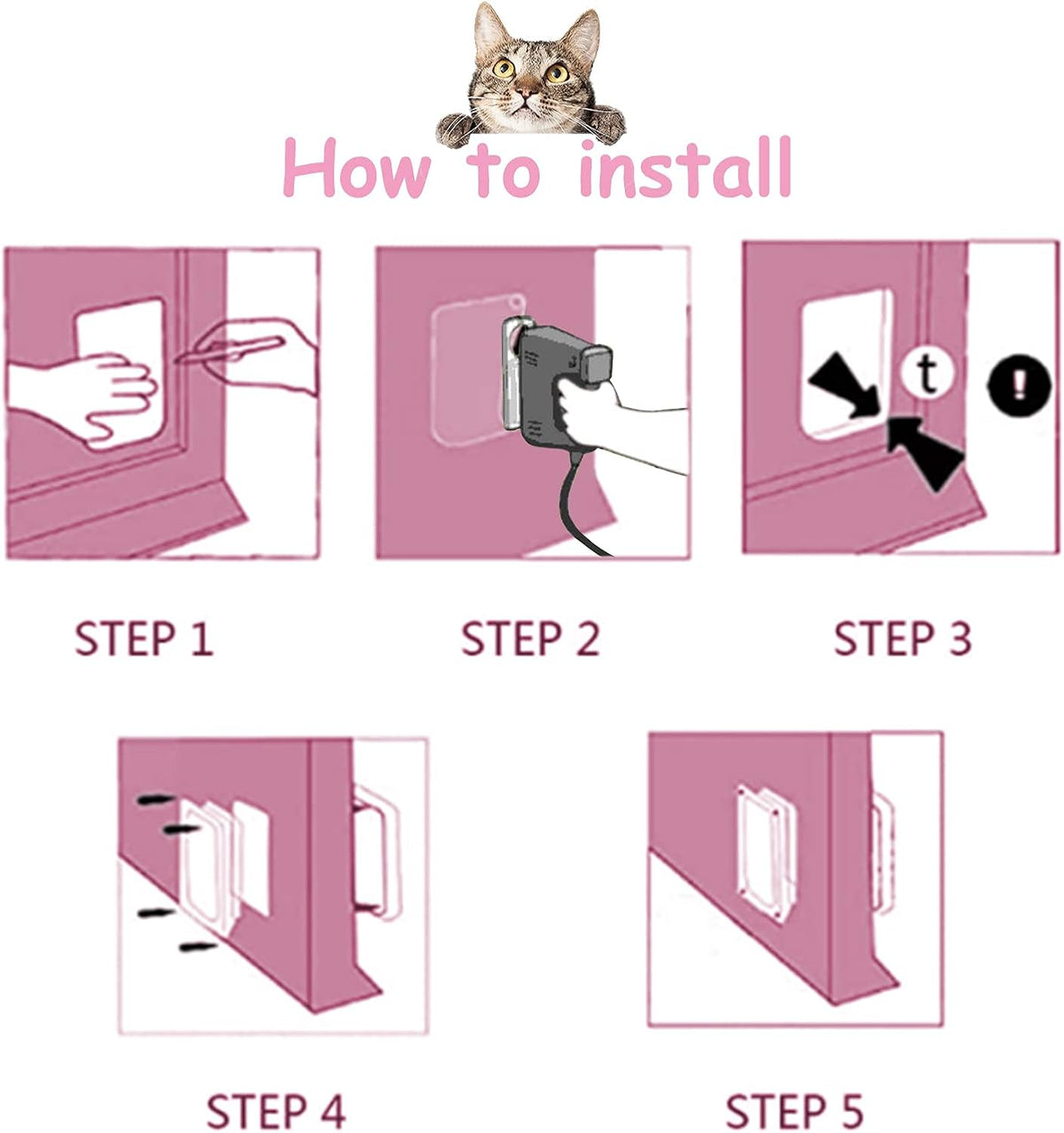 goTeamghjkl Cat Door Flap - White / Large - image 3