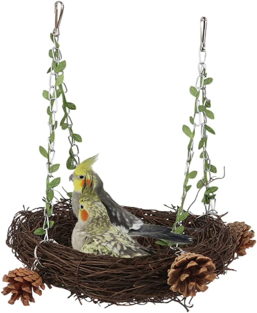 Natural Rattan Nest Small Medium Large Bird Swing for Parrot Parakeet - Large