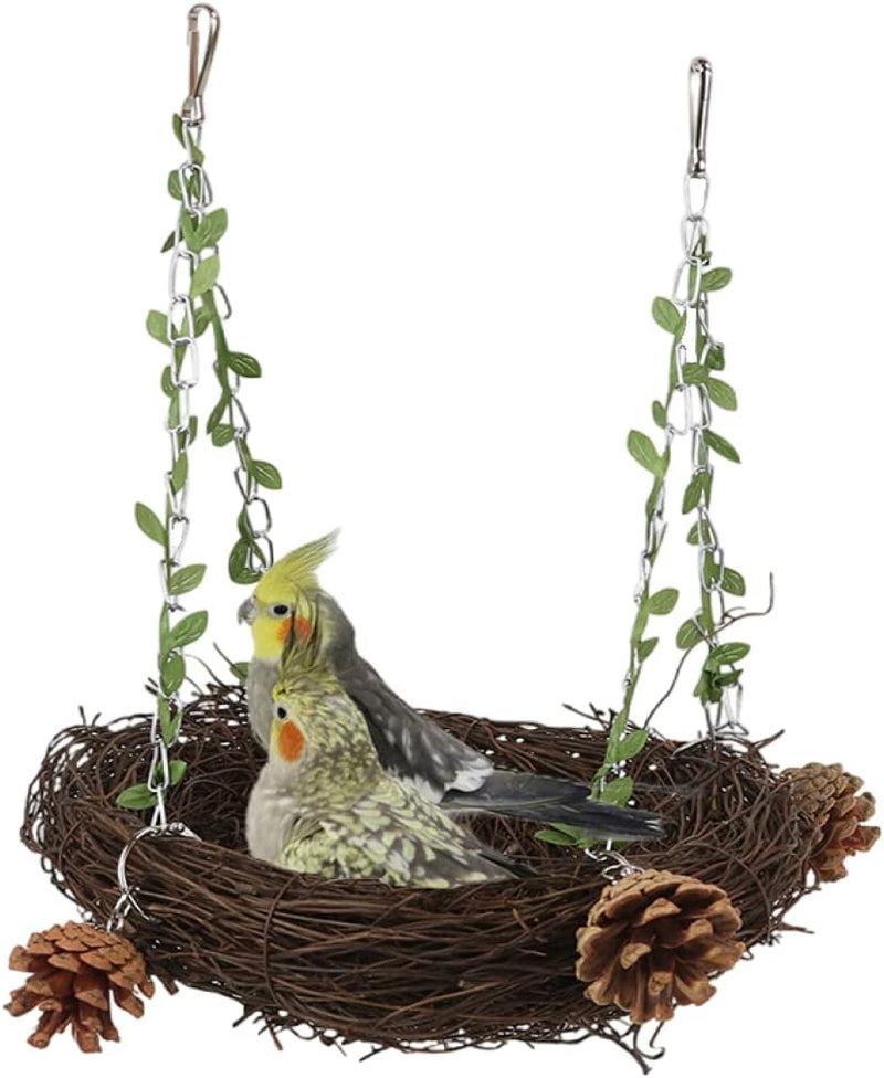 Natural Rattan Nest Small Medium Large Bird Swing for Parrot Parakeet - Large