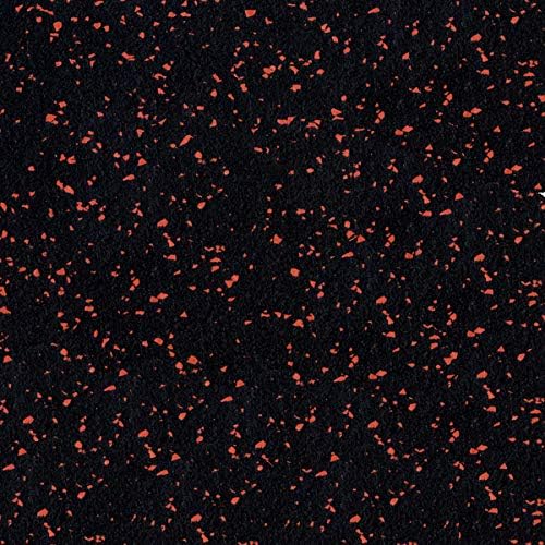 American Floor Mats 1/4in (7mm) Thick 10% Red 4' x 50' Heavy Duty Rubber Rolls, Protective Exercise Mats, Home Gym Rubber Flooring