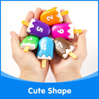 Odoorgames number matching toy, plastic popsicles numbered 1-20 in 7 colors - view 8