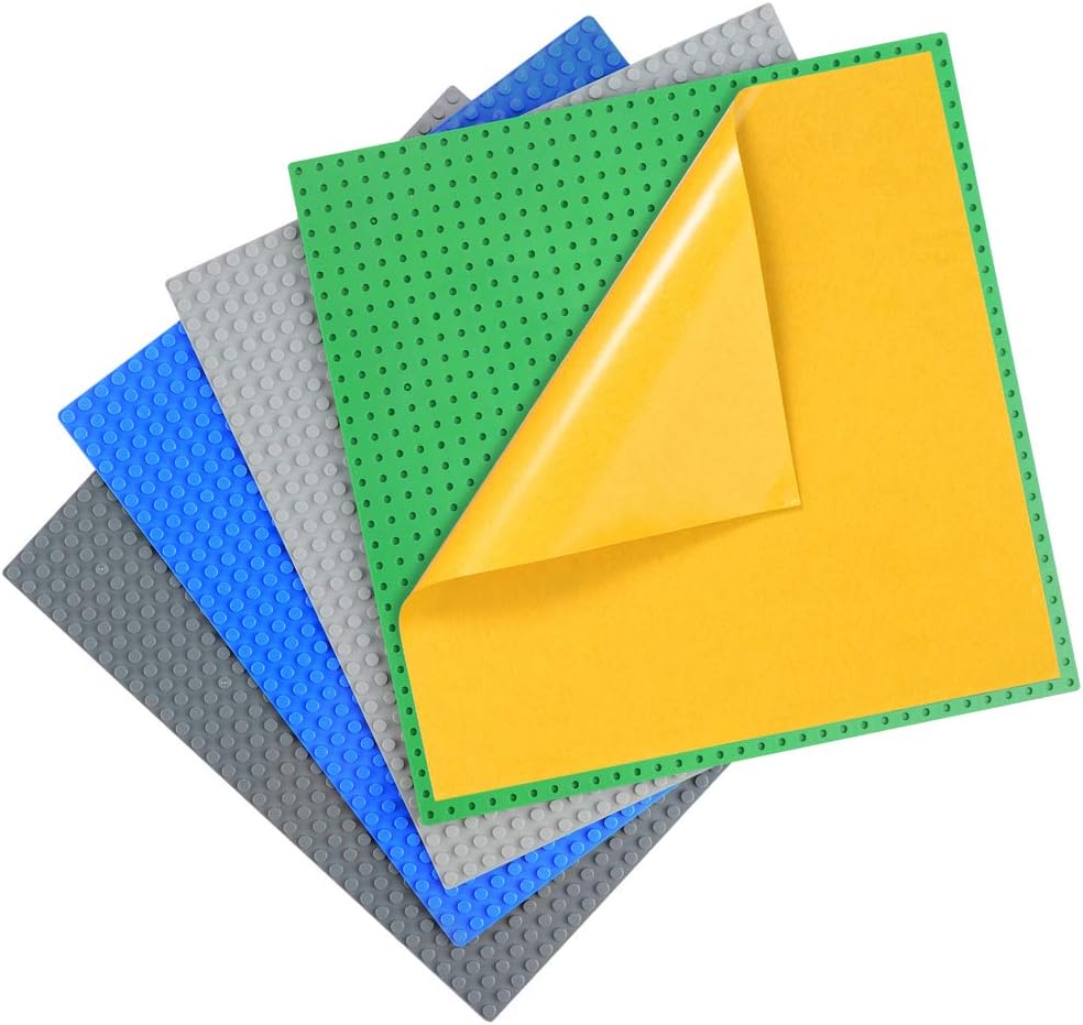 MIMAX Peel-and-Stick Baseplates - Blue & Green & Dark Gray & Light Gray