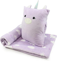 VigorSpring 3-in-1 kids travel pillow and blanket set, plush character pillow with hidden flannel bl - view 4