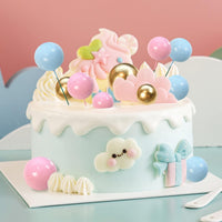 32 PCS Colorful Ball Shaped Cake Topper Pearl Balls Cupcake Cake - Gold Pink Blue - image 3
