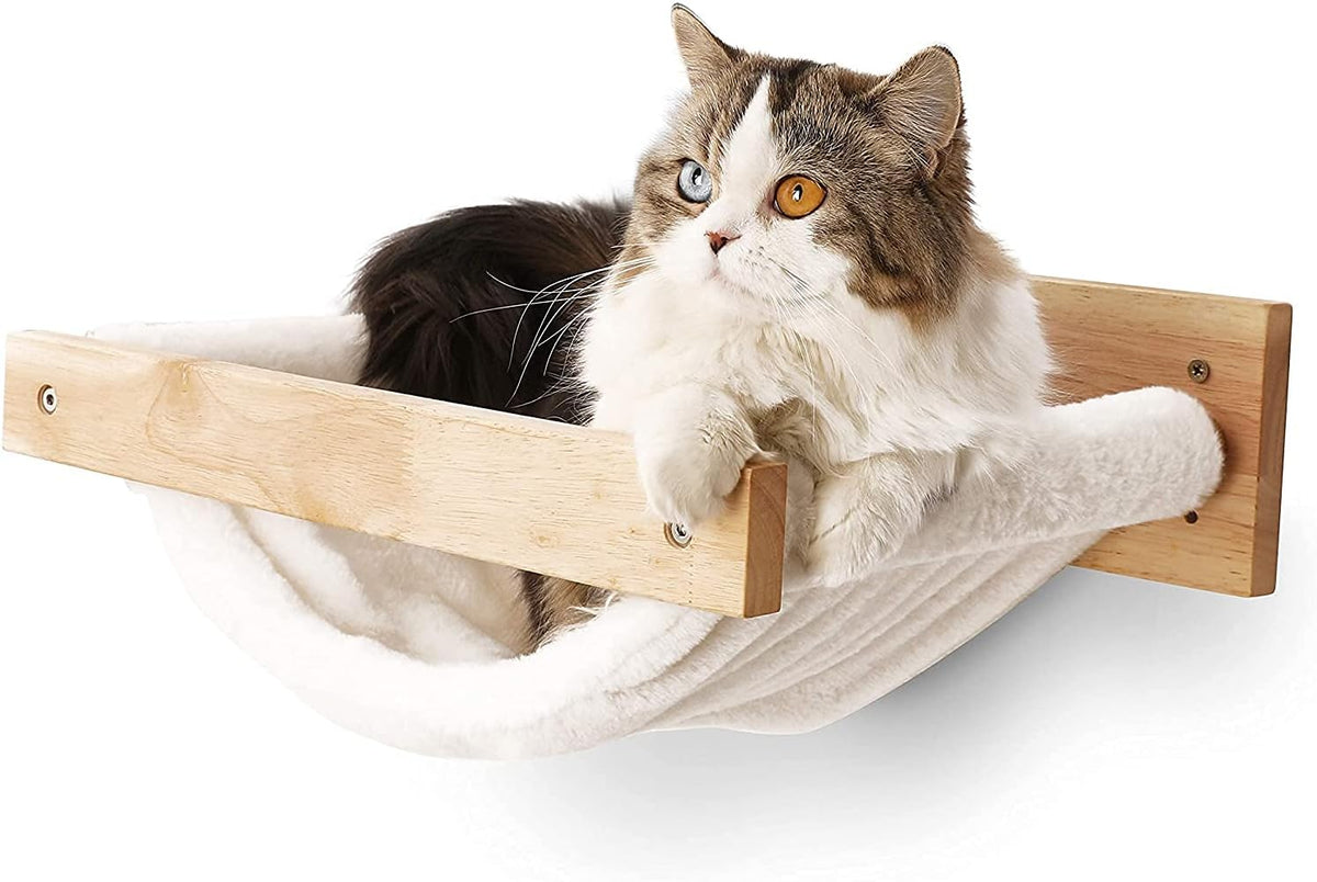 FUKUMARU Wall Mounted Cat Hammock – Essentials for Cats - M-White Flannel