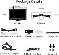 Wireless Backup Camera, 5'' HD 1080P Backup Camera for Car, Reverse Rear Camera with Night Version 130° Wide Angle, Waterproof, Strong Signal for Car, Van, Truck, Trailer