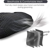 Upgrade Version Pet Grooming Glove - Gentle Deshedding Brush Glove for Dogs, Cats & Horses with Long and Short Fur - Efficient Pet Hair Remover Mitt - Enhanced Five Finger Design - 1 Pair (Black)