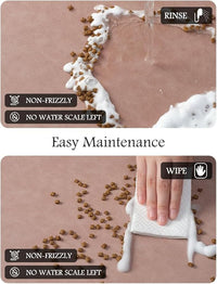 Pet Feeding Mat-Absorbent Dog Mat for Food and Water Bowl-No Stains Quick Dry Water Dispenser Mat-Dog Accessories Pet Supplies-Bowl for Messy Drinkers（Dusty Pink,17"x34"